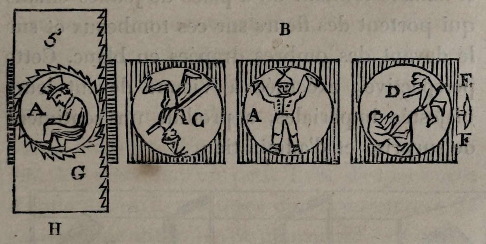 Moving figures for the dance of the witches; original engraving