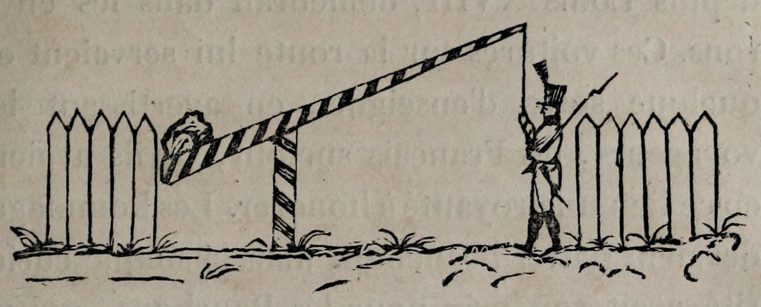 Original illustration of the frontier barrier, Volume II, p.237.